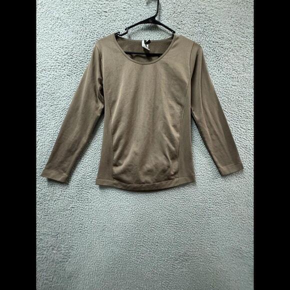 Tops - Womens Shirt XS Basic Long Sleeve Top Slim Fit Stretchy Crew Neck